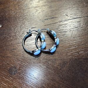 Silver and white hoops